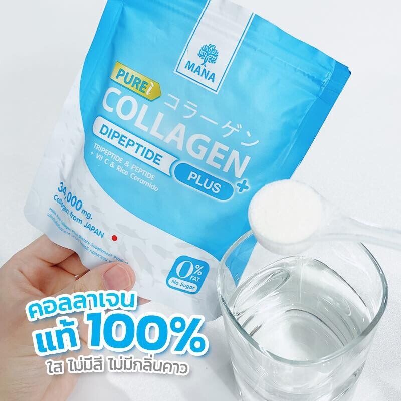12X Mana Pure Collagen Plus 34000 mg Anti-Aging Smooth Reduce Wrinkle No Sugar
