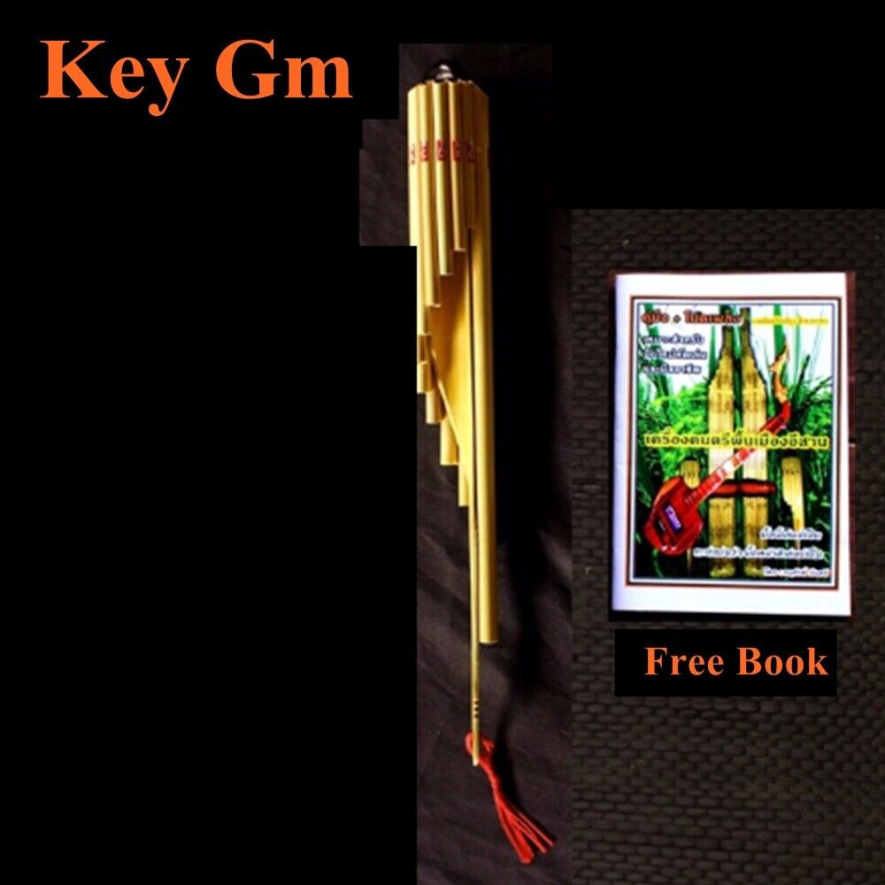 Wote Thai Bamboo Instrument Musical Panpipe Handmade Flute Isan Key Gm Free Book