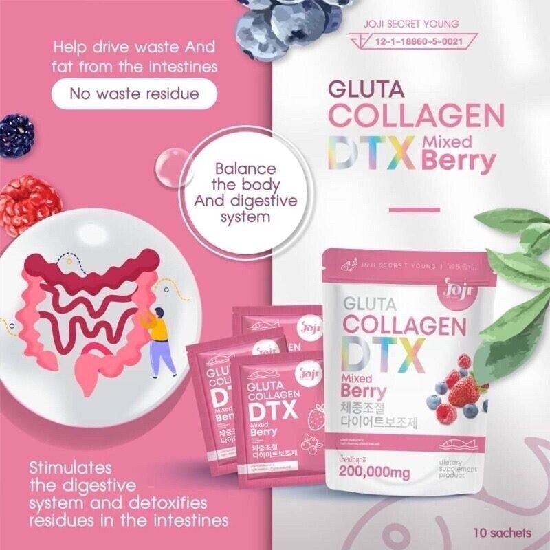 10x Joji Mixed Berry Drink Gluta Collagen DTX Vitamin Skin Radiant Antioxidant