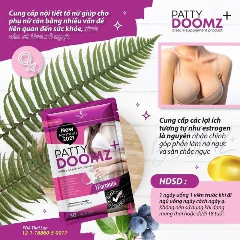 10x Patty Doomz Dietary supplement women skin breast shine, smooth, soft, tight