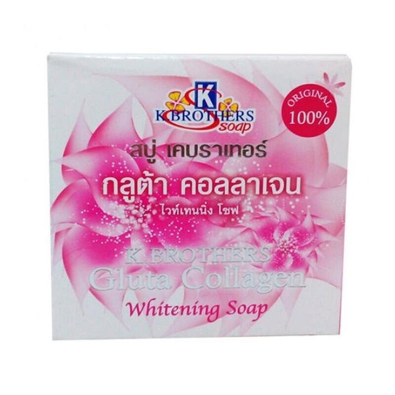 12x K. Brothers Gluta Collagen Whitening Soap Reduce Dark Spots Acne Bright 60g