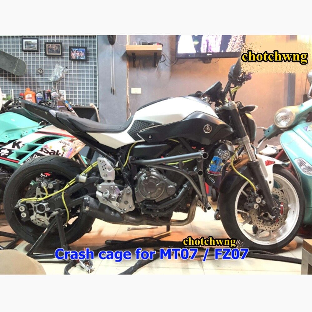 Yamaha MT07 / FZ07 Crash cage Black Motorcycle Motors Pro Subcage Stunt Part