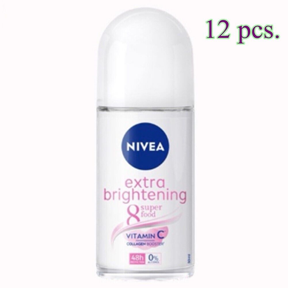 12X Nivea Roll on Extra brightening Deodorant Repair Anti Perspirant lotion 50ml