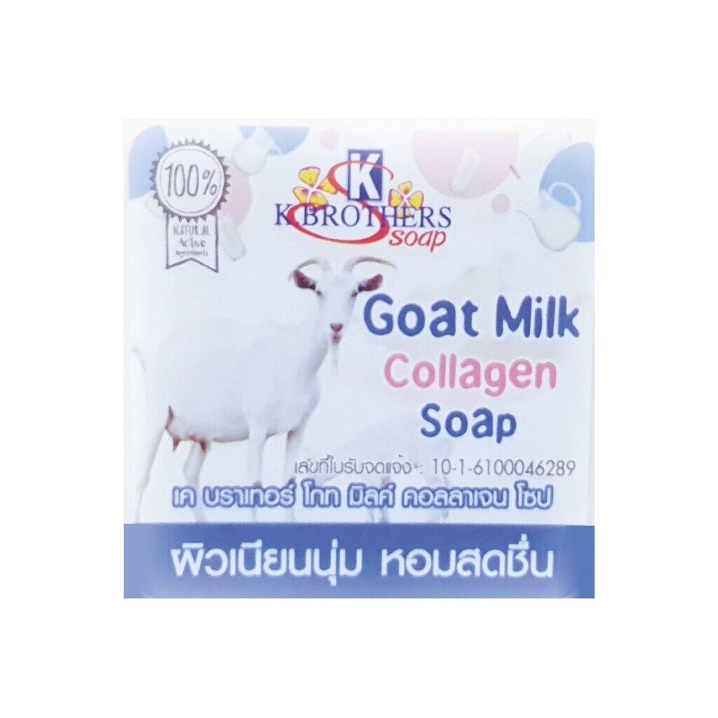 12x K. Brothers Goat Milk Collagen Soap Bar Fresh Clear Clean Skin Face Body 60g