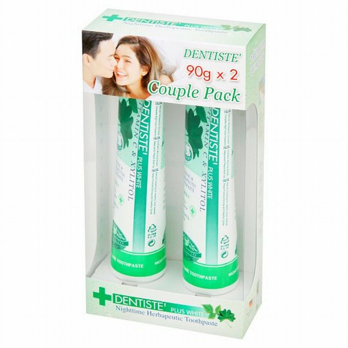 12x90g Dentiste' Plus White The Nighttime Toothpaste Vitamin C Xylitol Natural