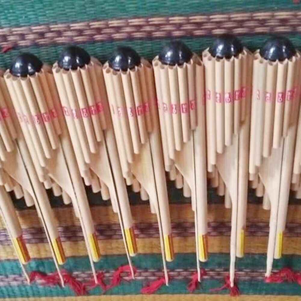 Wote Thai Bamboo Instrument Musical Panpipe Handmade Flute Isan Key Gm Free Book