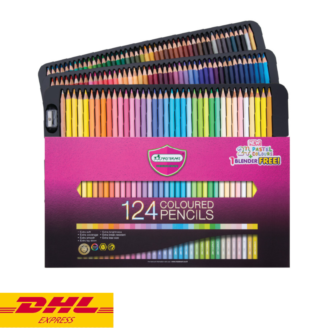 Master Art Colored Pencils Box Set 124 Colors Coloring Drawing Art Painting Long