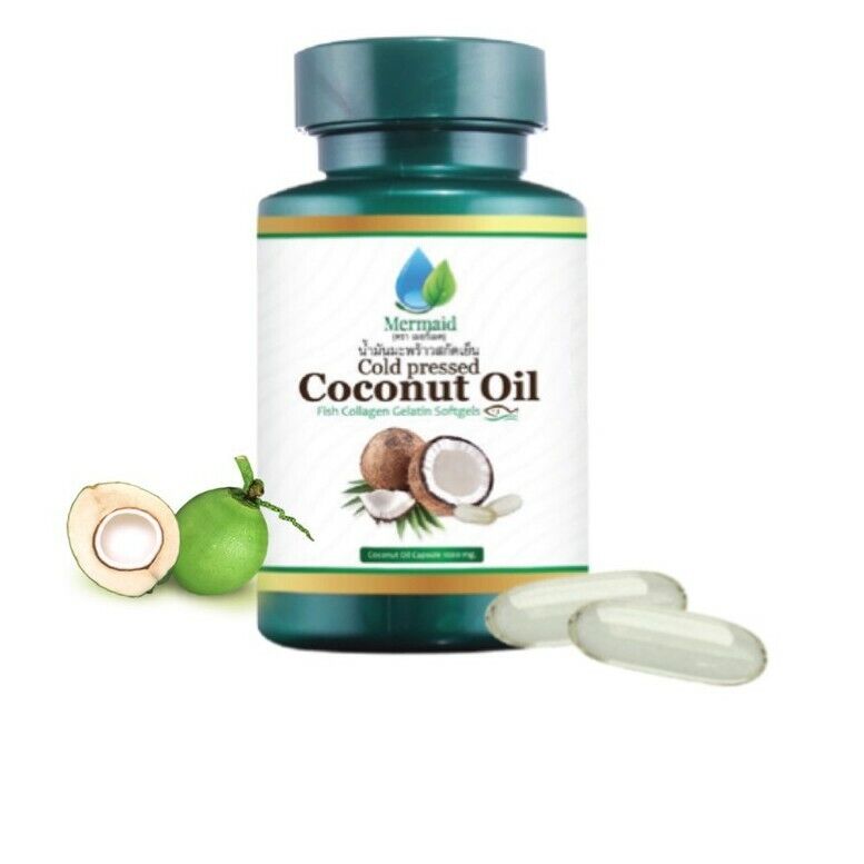10x Mermaid Cold Pressed Coconut Oil Pure Organic Virgin Thai Premium 40 capsule