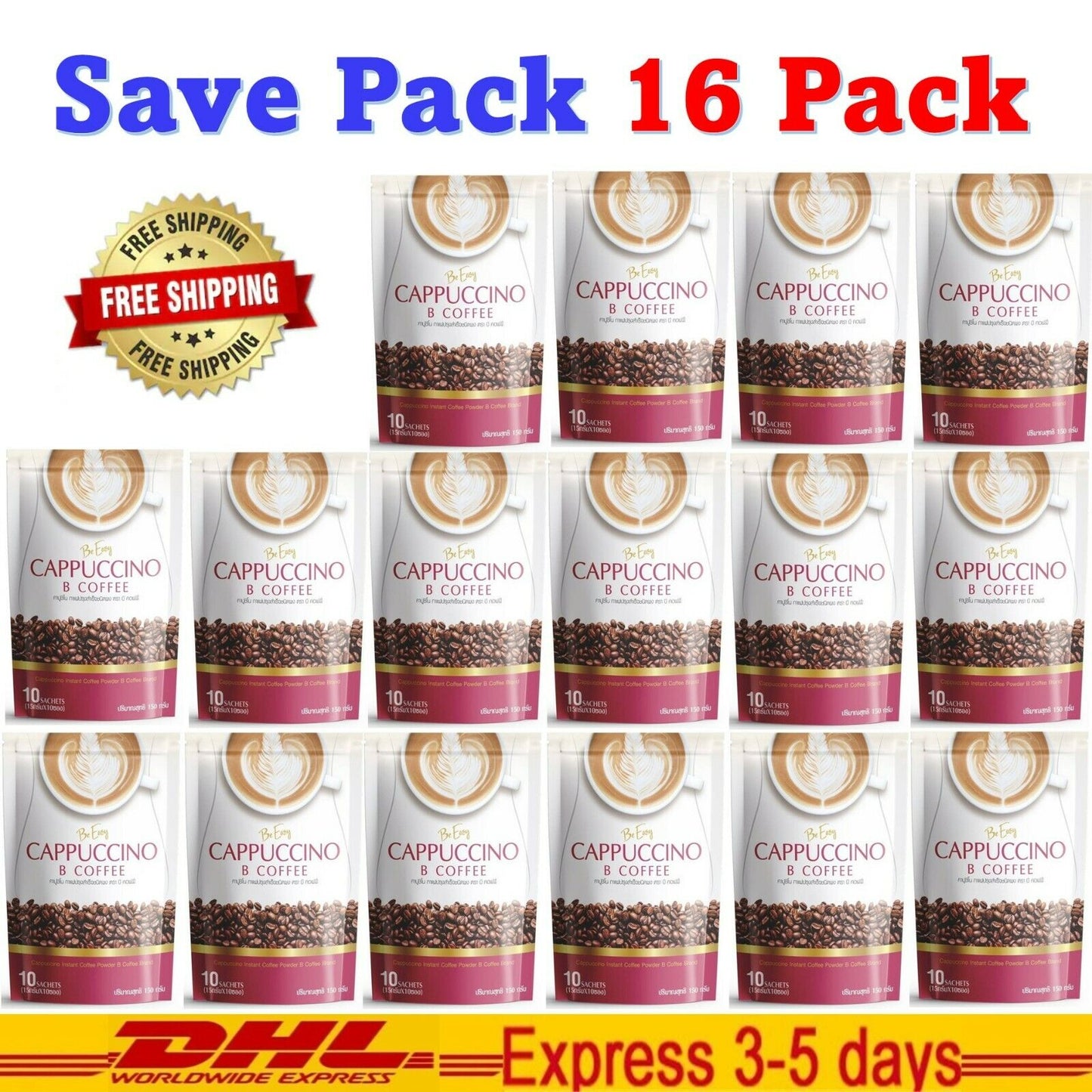 16x Be Easy B Coffee Cappuccino Instant Detox Diet Weight Loss Slim Shape