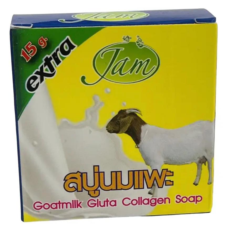 12x Jam Goat Milk Collagen Soap Bar Face Body Moisturizing Smooth Young Skin 65g
