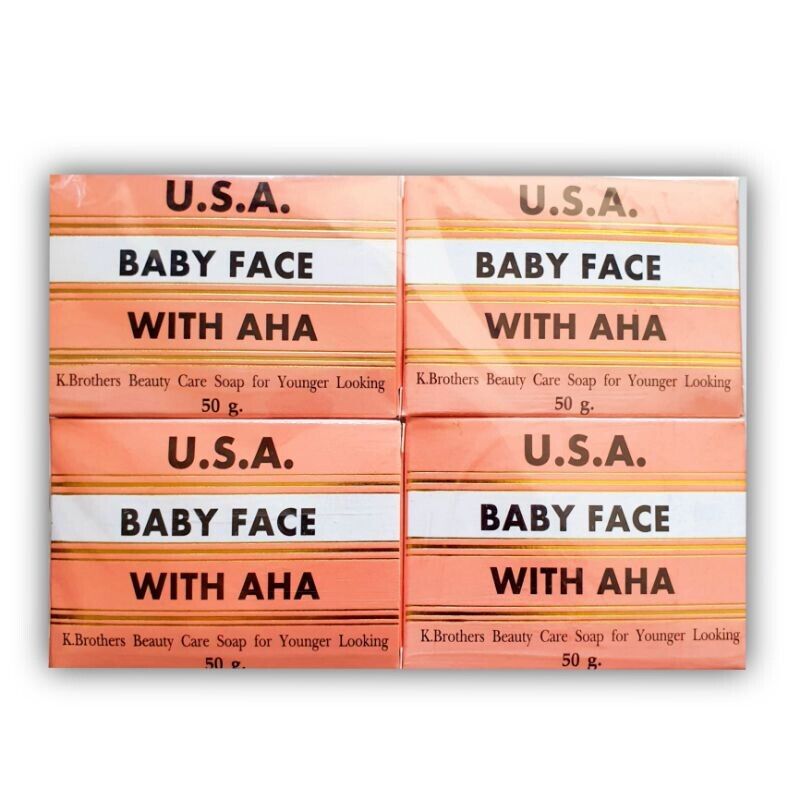 12x K.Brothers Baby Face Whitening Soap with AHA Reduce Dark Spot Acne Body 50g