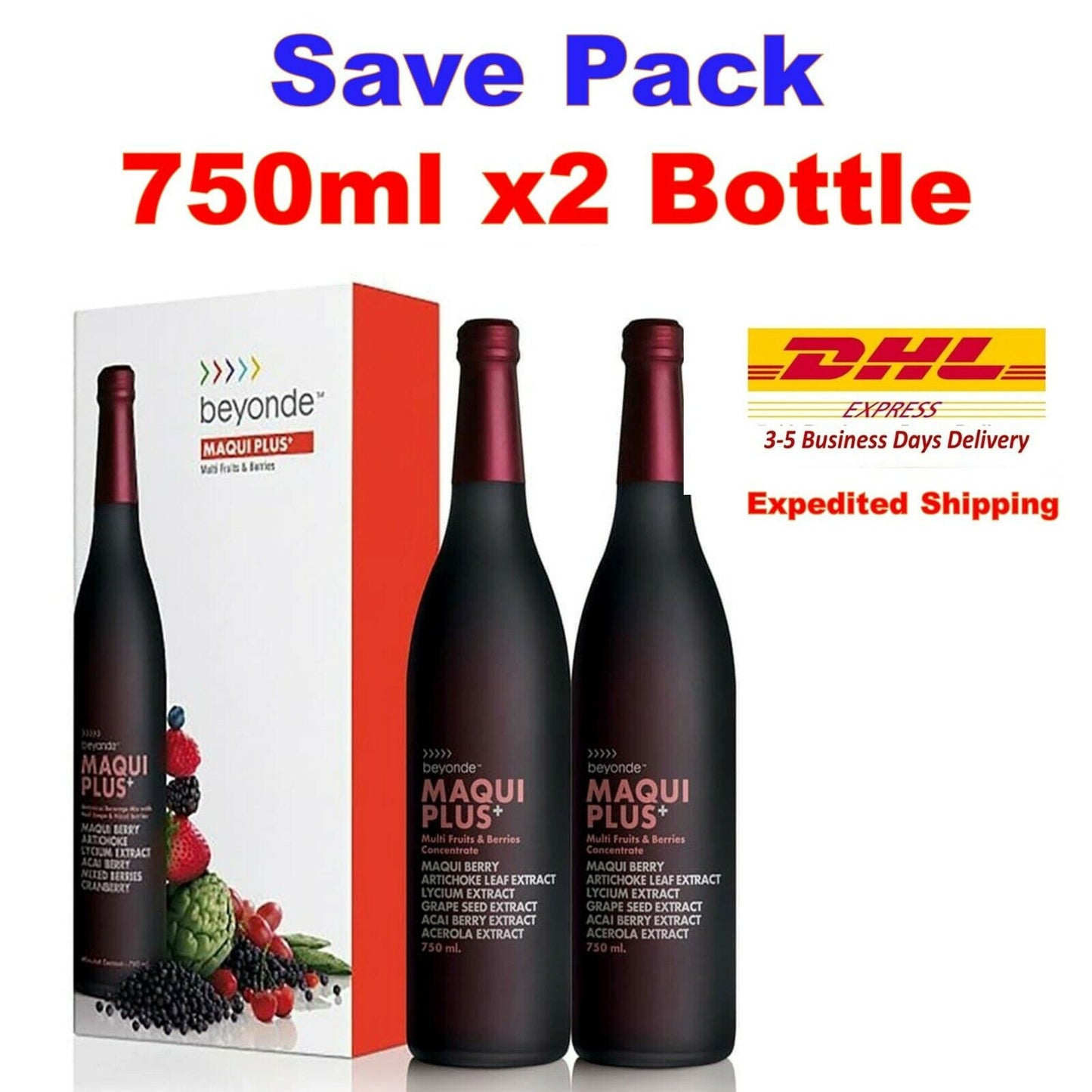 2x Beyonde Maqui Plus Super Anti-oxidant Multi Fruit Berry 750 ml
