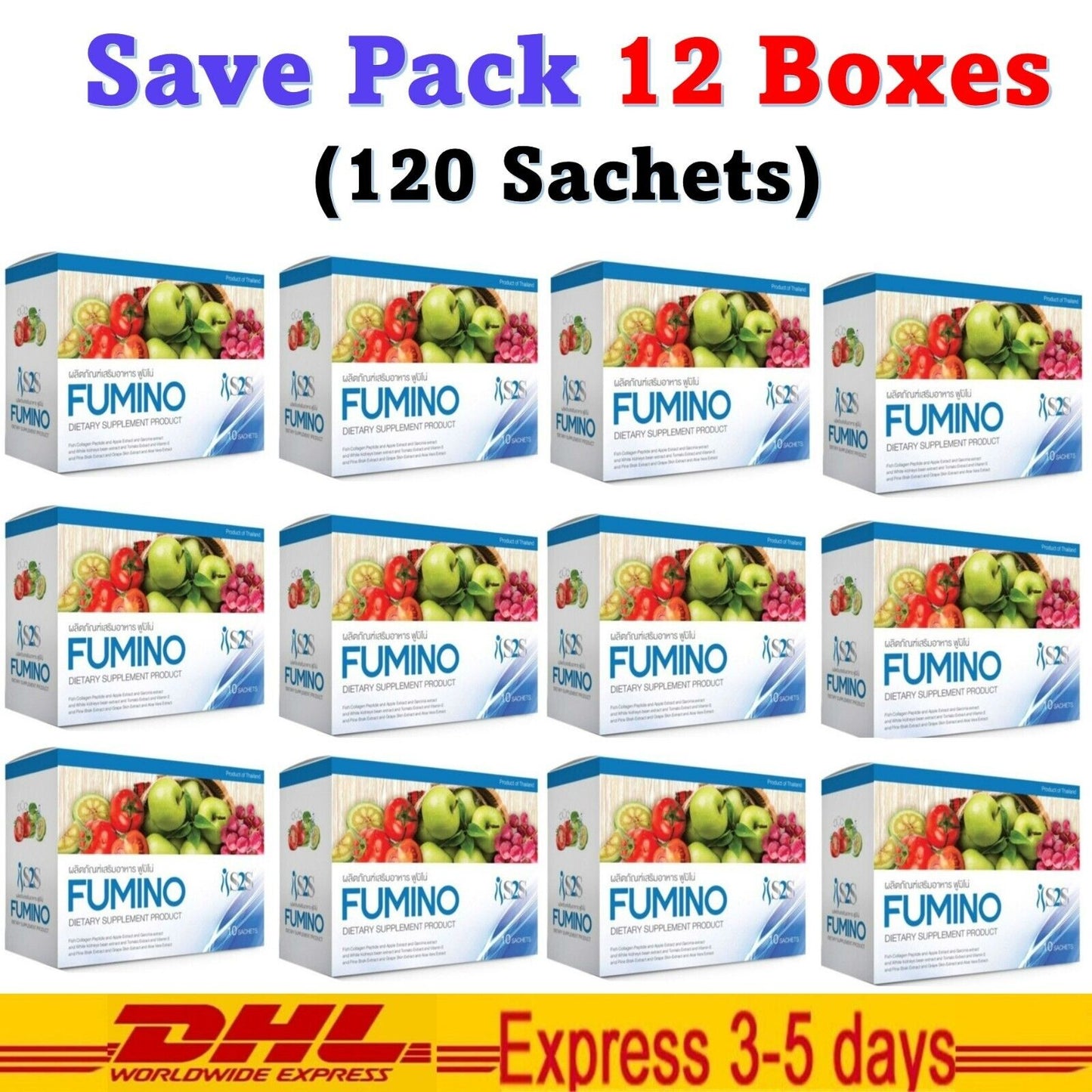 12x Fumino Detox Natural High Fiber Reduce Belly Fat Weight Loss Slimming Body