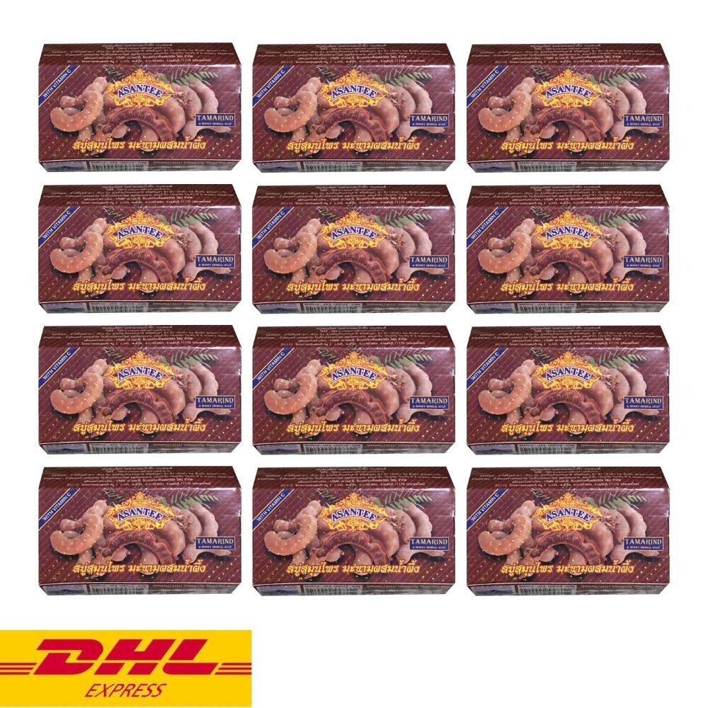 12x Asantee Tamarind Honey Soap Bar Brightening Soft Skin Face Body Herbal 125 g