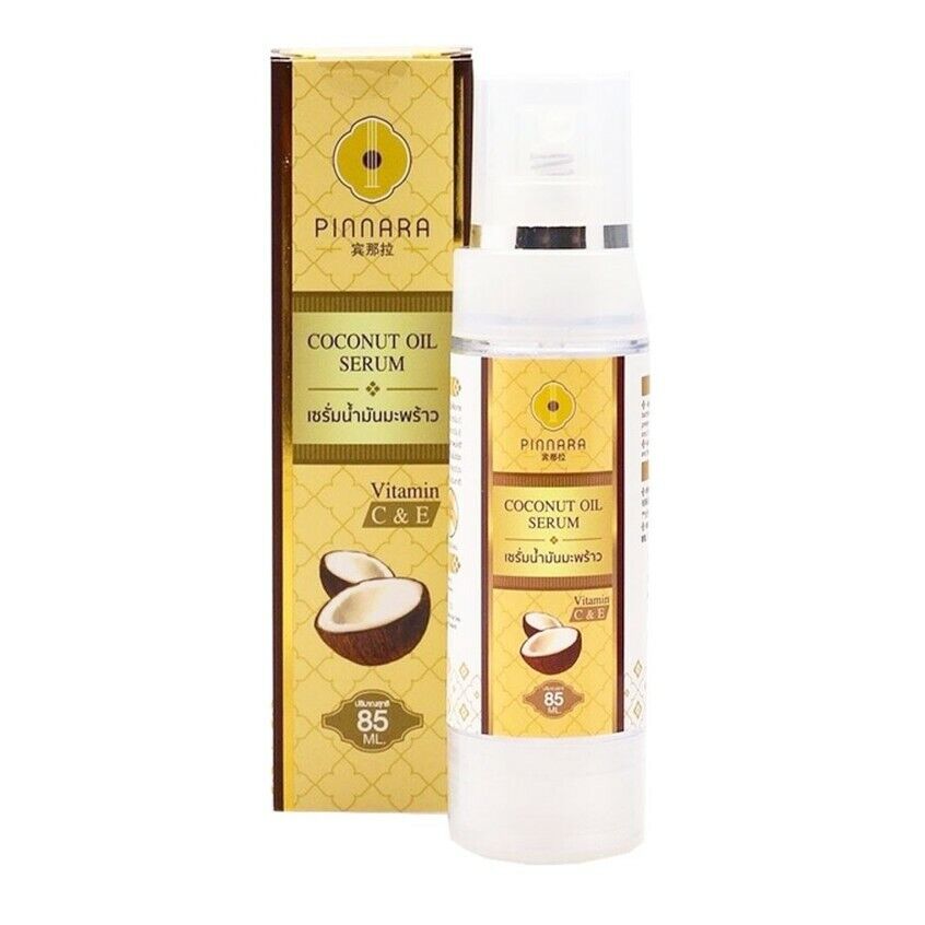 10x Pinnara Coconut Oil Serum Virgin Cold Press Vitamin C E for Skin Hair 85ml