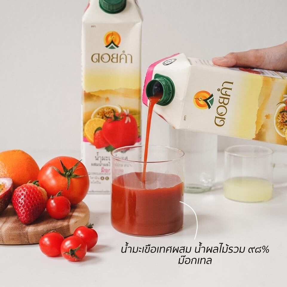 12x Doi Kham Juice Mixed Berry, Strawberry, Tomato High Vitamins Drink Smoothies