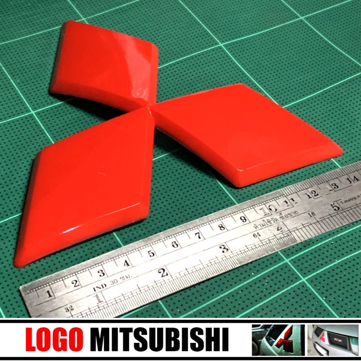 14CM. STICKER EMBLEM LOGO GRILLE RED FIT MITSUBISHI TRITON L200 2009-14 Pickup