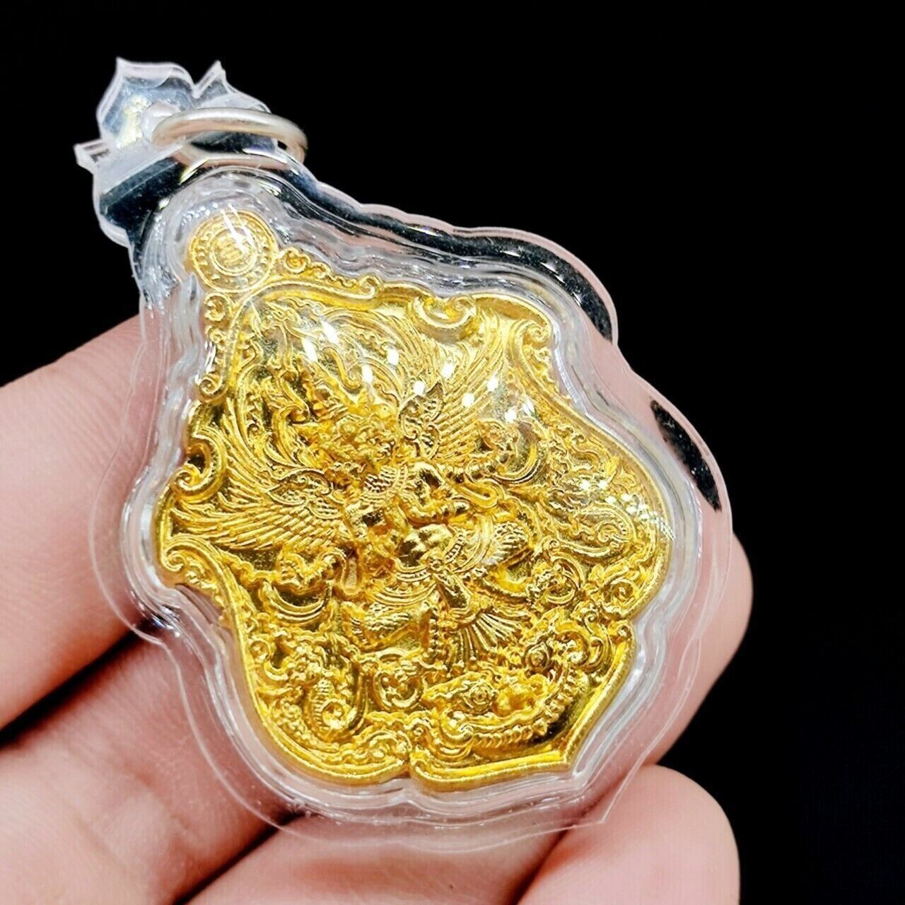 Garuda Krut Amulet Pendant Gold LP Fu Wat Bangsamak Amulet Thai Buddha