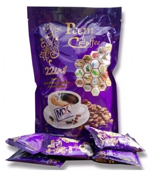 12xPeem Coffee Arabica Low Sugar Herbs 39 in 1 Instant Drink Skin Beautiful Slim
