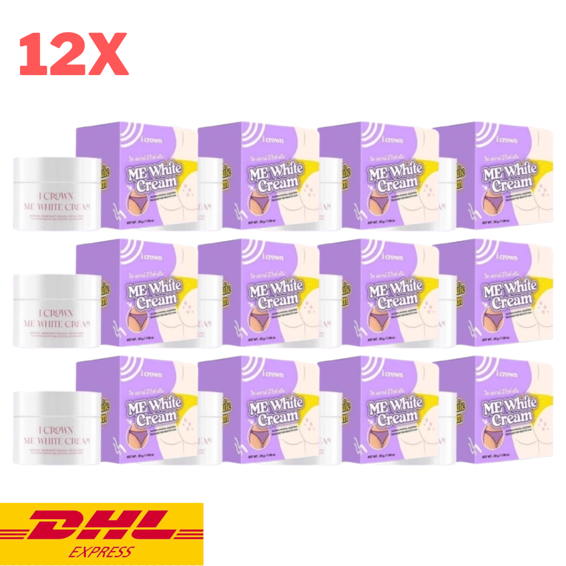 12x I Crown Me White Cream Underarm Armpits Elbows Skin Reduce Dark Spots 30 g