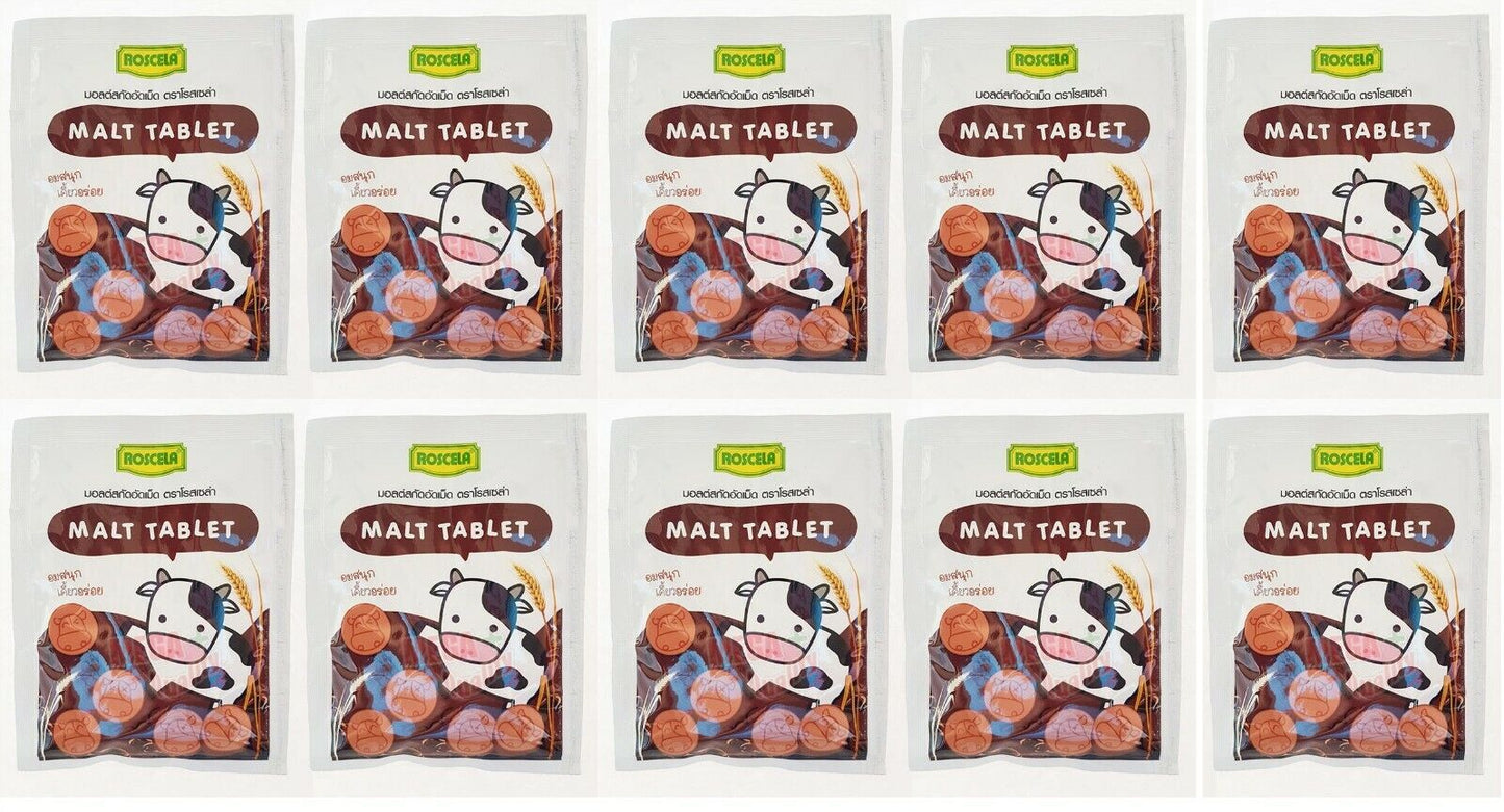 10 x ROSCELA MALT TABLET COCOA FLAVOUR KID HEALTHY MALT CANDY YUMMY 20G