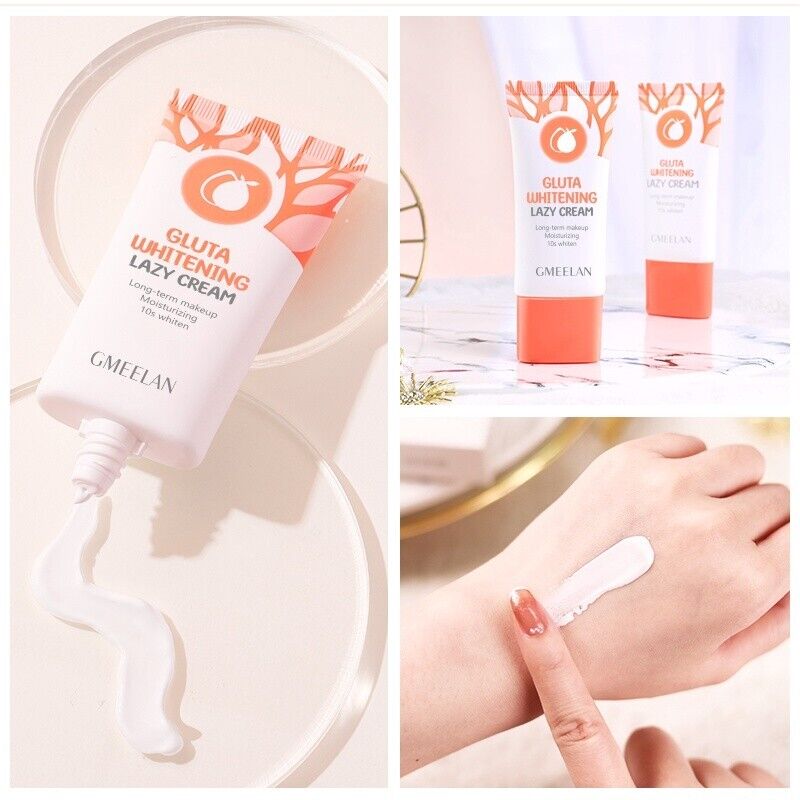 12x GMEELAN Gluta Whitening Lazy Cream Moisturizing Long Make Up Bright Skin 30g