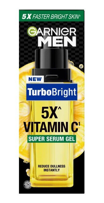 2 x GARNIER Men Turbo Bright Spotless Serum Shine Control Whitening Face 40 ml.