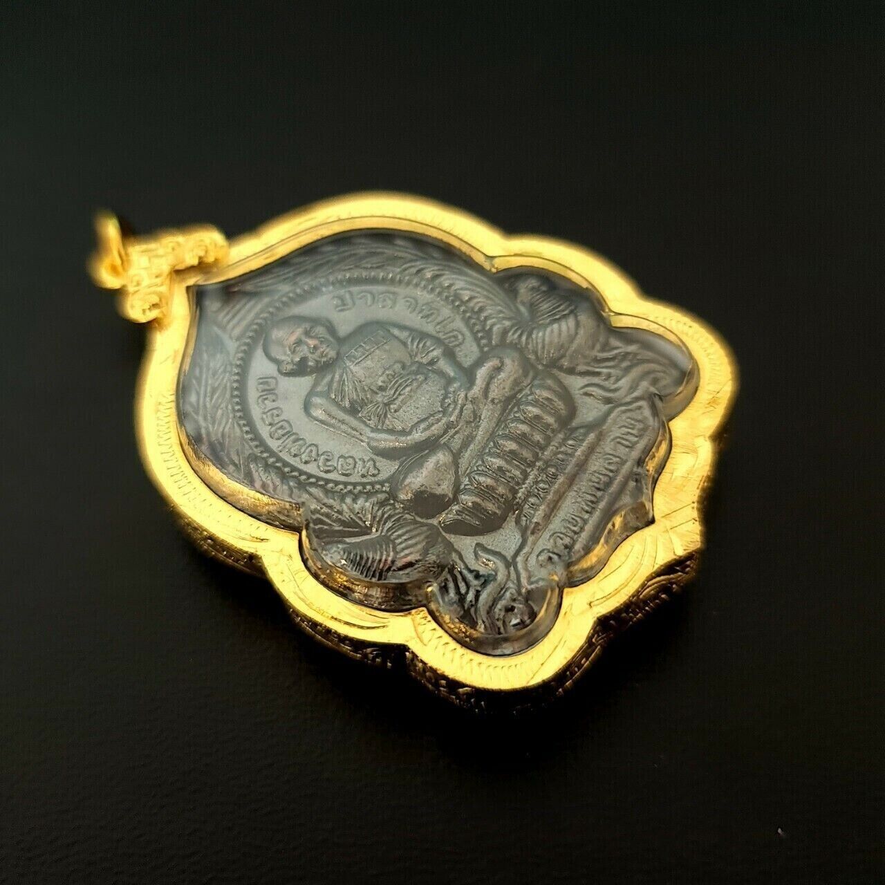 Phra LP Ruay Talisman Pendant Gold Plated b.e.2555 Thai Buddha Amulet Wat Tako