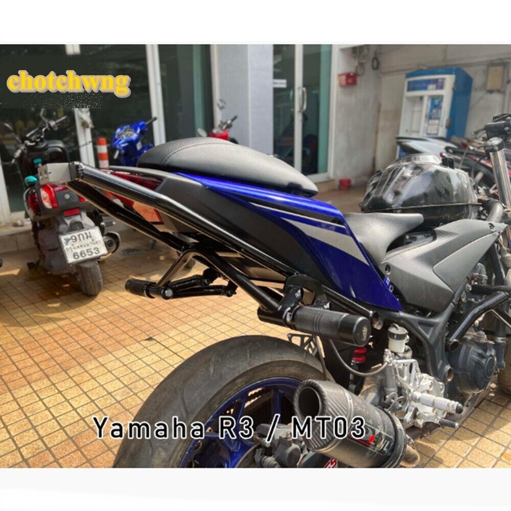Yamaha R3 New Tail Bar With Subcage Rear Rack Stunt Parts with Titanium at end