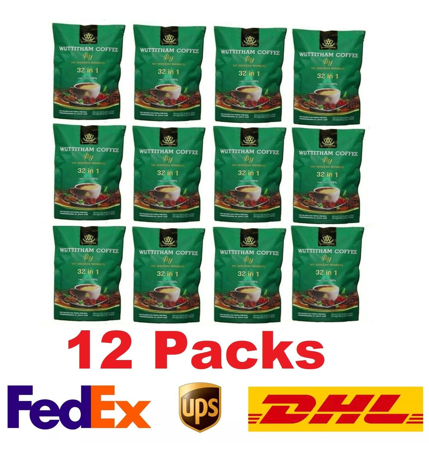 12 Wuttitham Instant Coffee 32in1 Herbs Nourish Health Weight Control Sugar Free