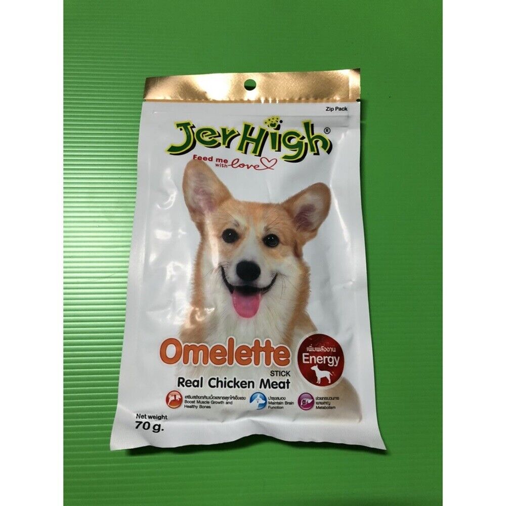 12 pcs. JerHigh Omelette Stick Dog Protein Snack Food Strong Bone Joint Healthy