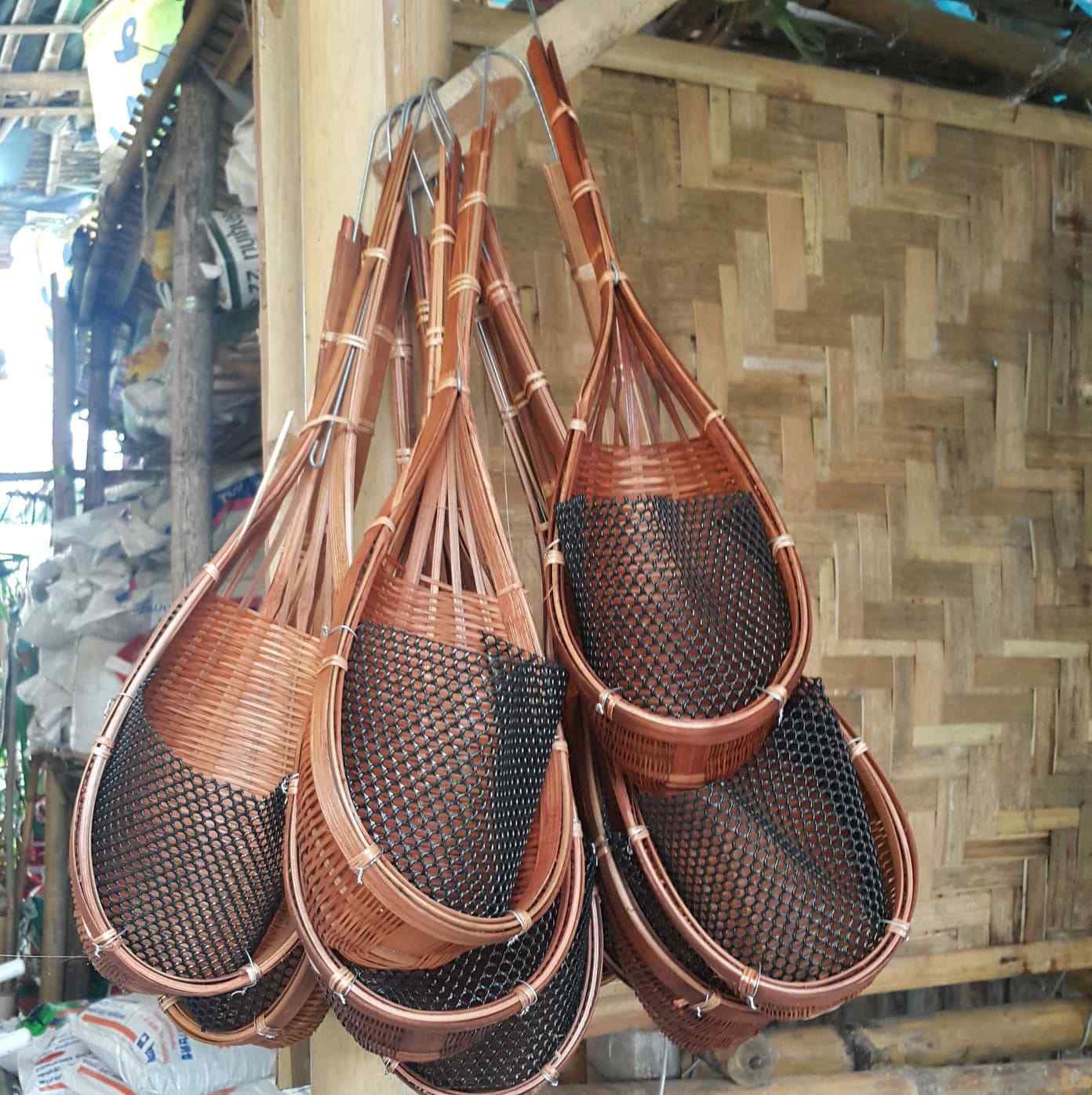 Woven Basket Planter Home Decor Orchid Flower Hanging Plant Pot Bamboo Garden