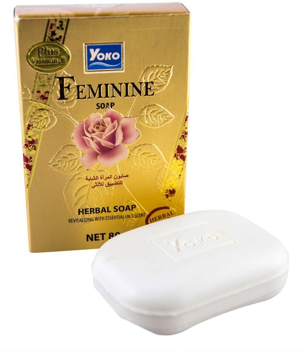 12x Yoko Feminine Herbal Soap Revitalizing plus Vitamin E, Essential Oil 80g