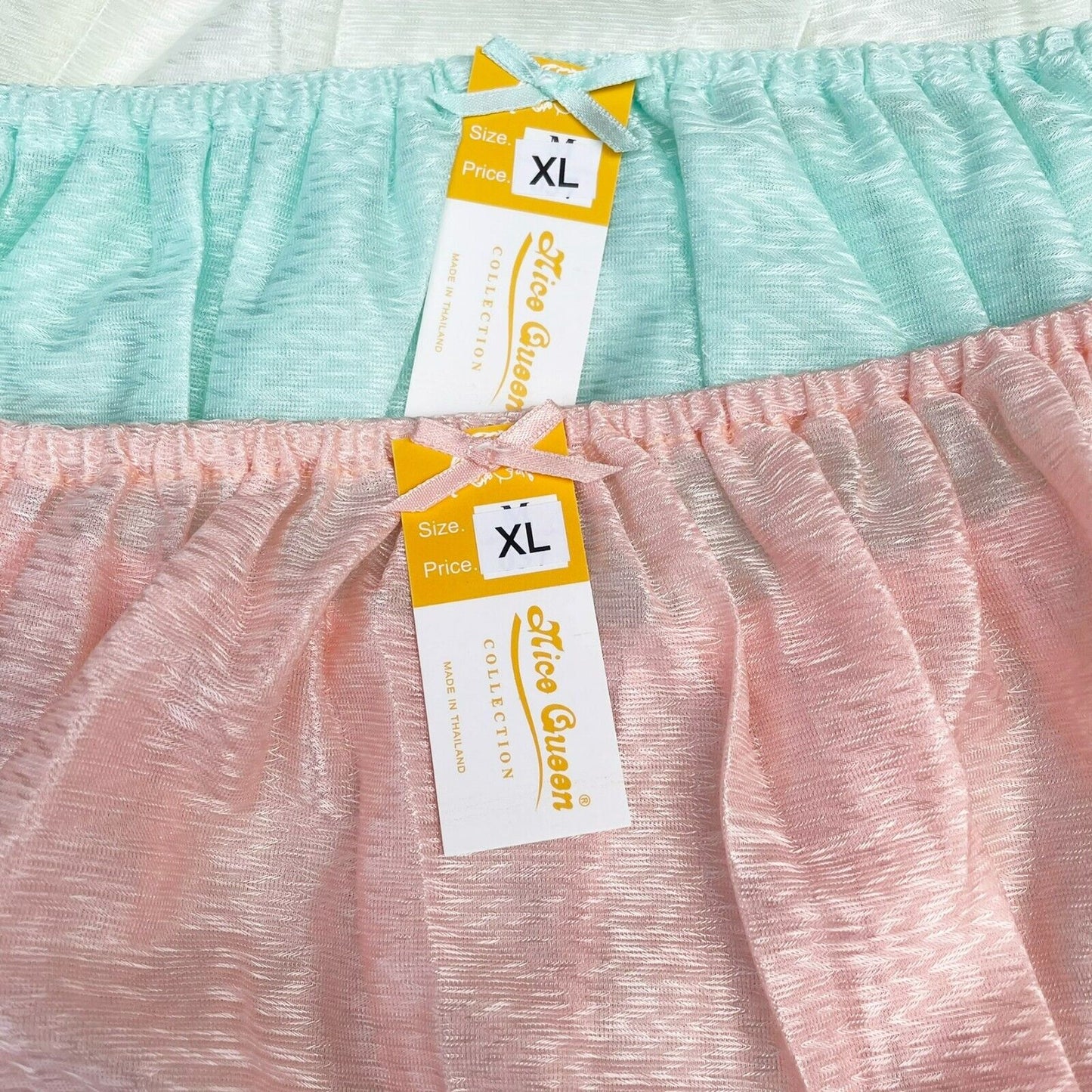 x6 Women Panties Nylon Satin Silky Hi Briefs Knickers Granny Underwear Size XL
