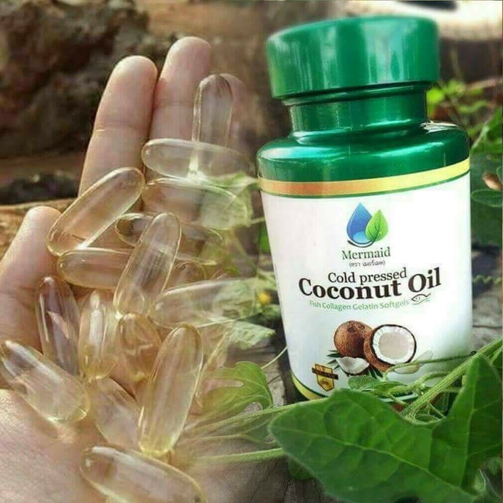 10x Mermaid Cold Pressed Coconut Oil Pure Organic Virgin Thai Premium 40 capsule