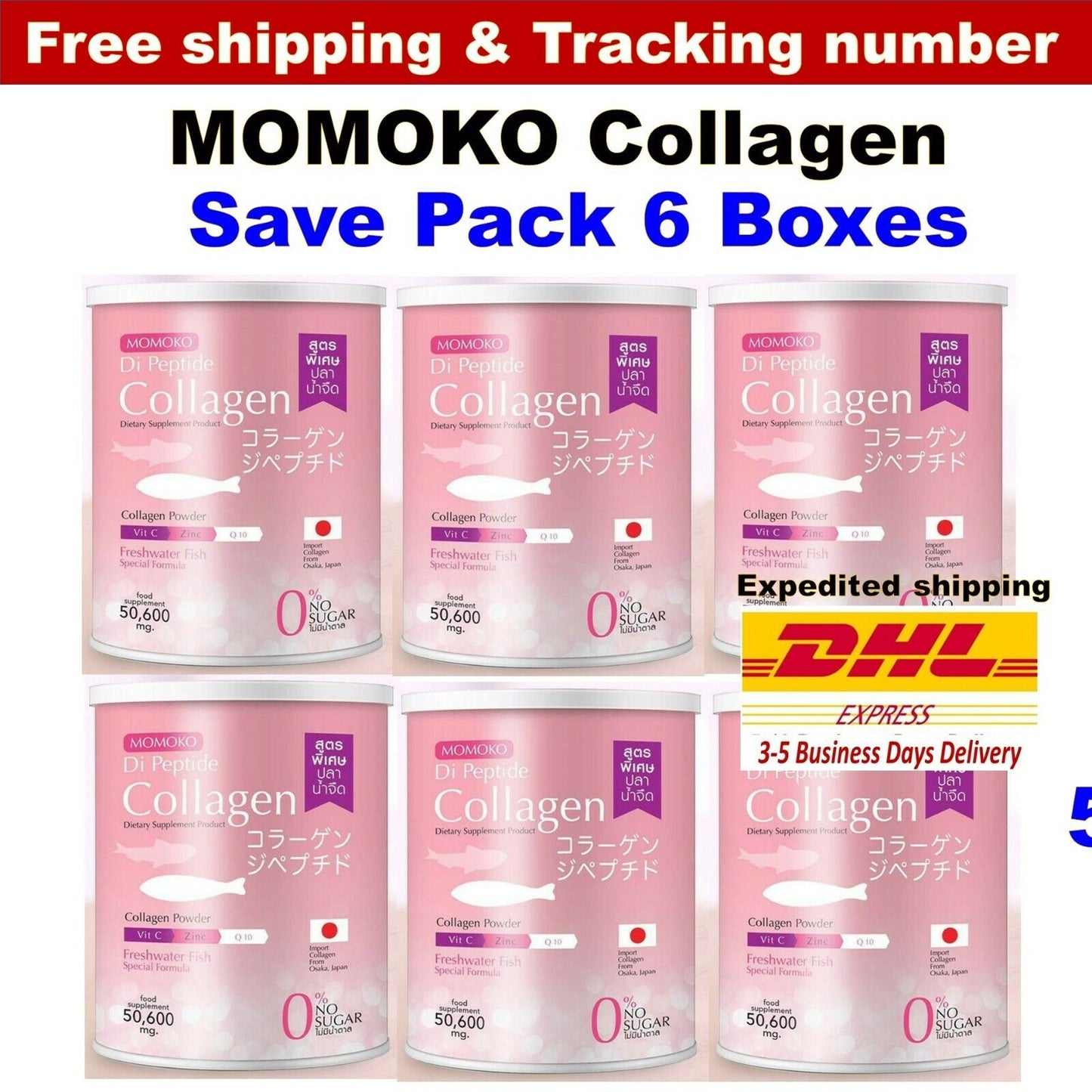 6x Momoko Collegen Reduce Joint Pain Knee Pain Nourish Skin Nails Hair Stronger