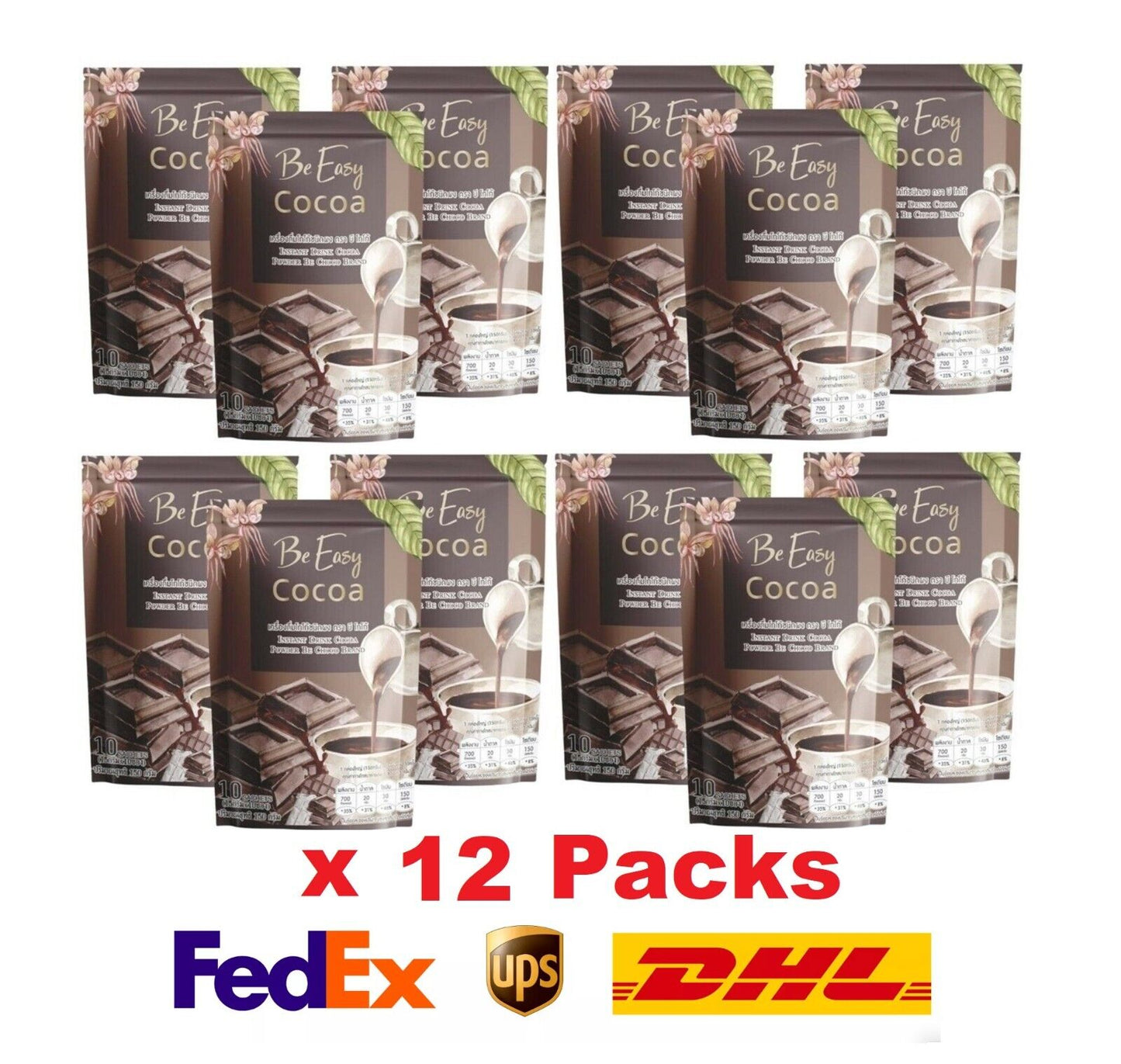 12x Be Easy Cocoa Instant Drink Control hunger Detox Burn Fat Slim Healthy