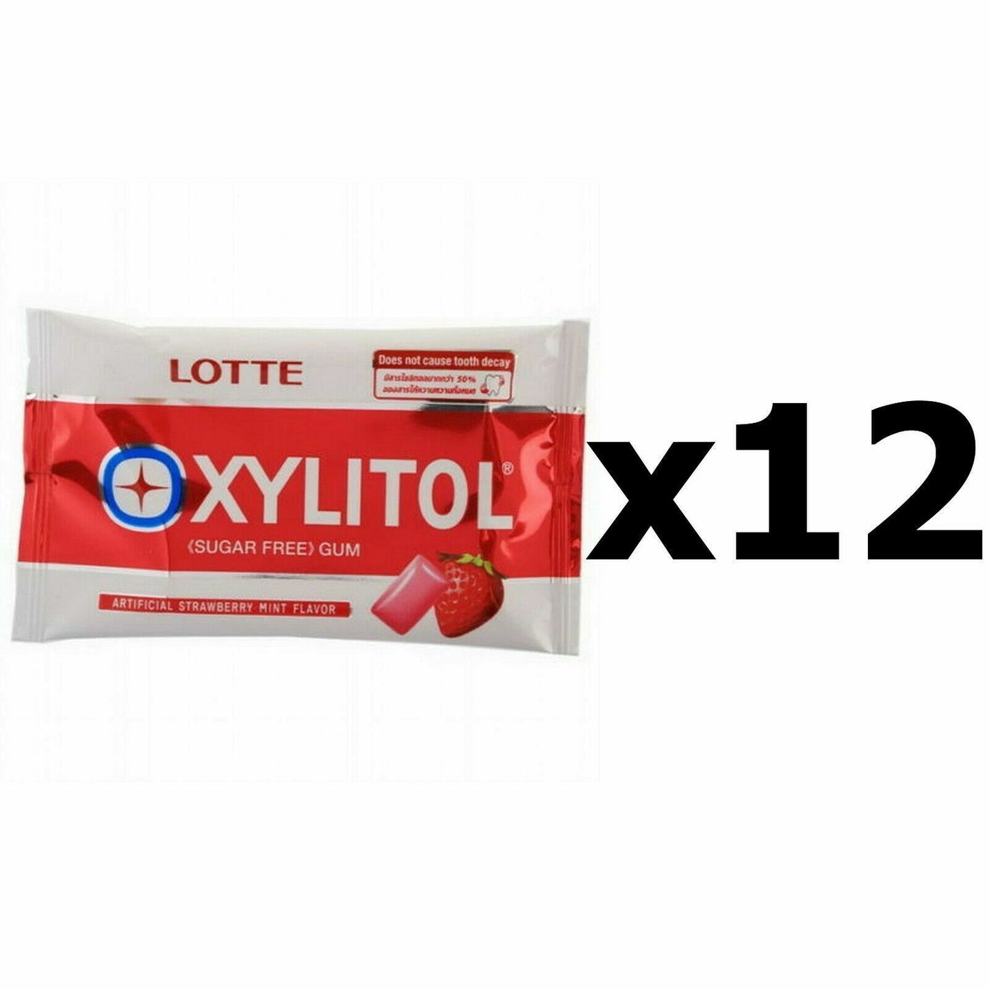 12x11.6g LOTTE Xylitol Chewing Gum Sugar- Free Pantry Sweets Breath Mints Candy