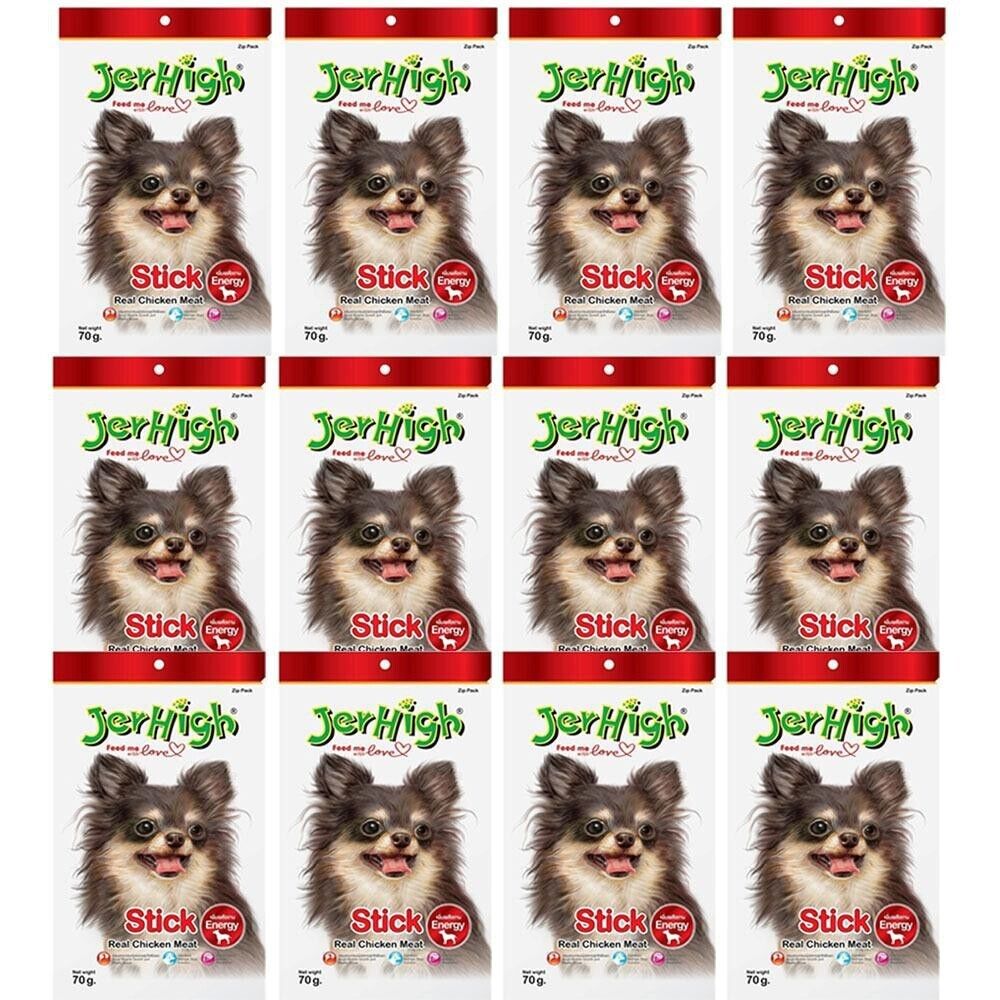 12X JerHigh Stick Dog Puppy Snack Food Strong Bone Joint Chicken Flavor Healthy