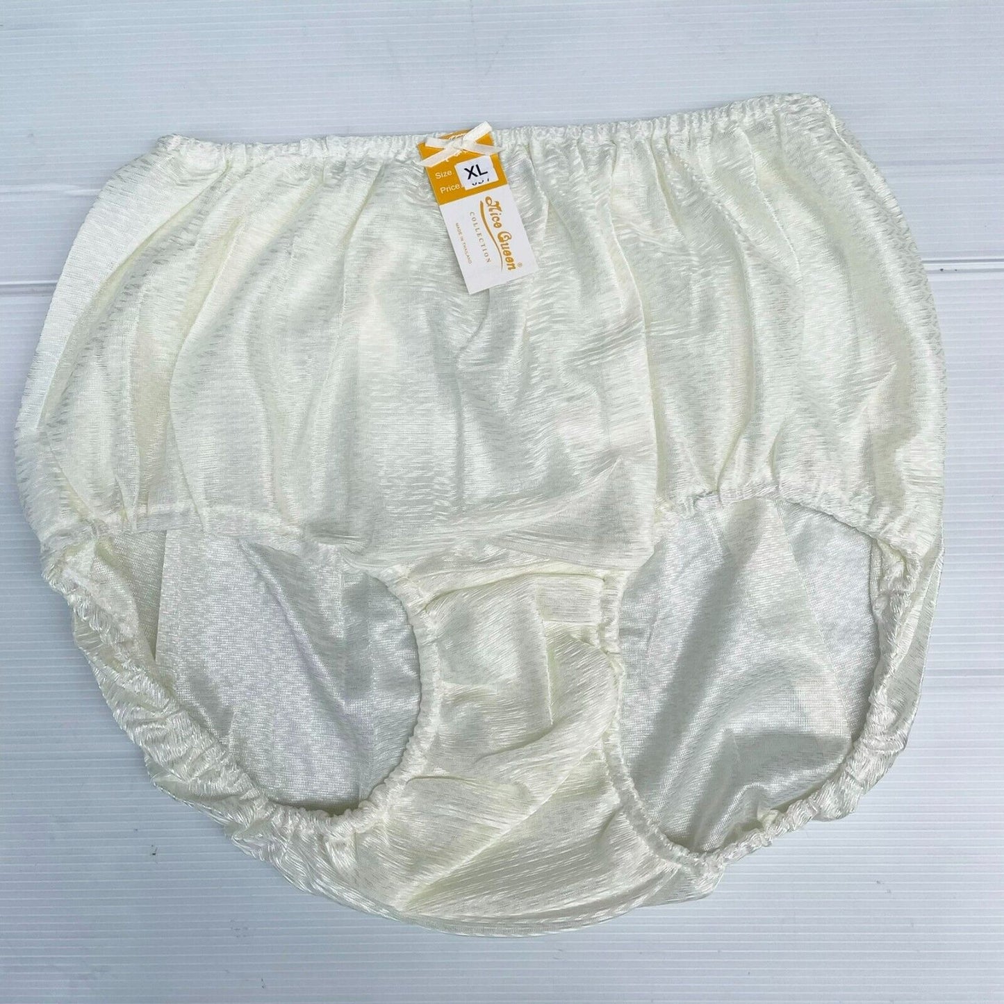x6 Women Panties Nylon Satin Silky Hi Briefs Knickers Granny Underwear Size XL