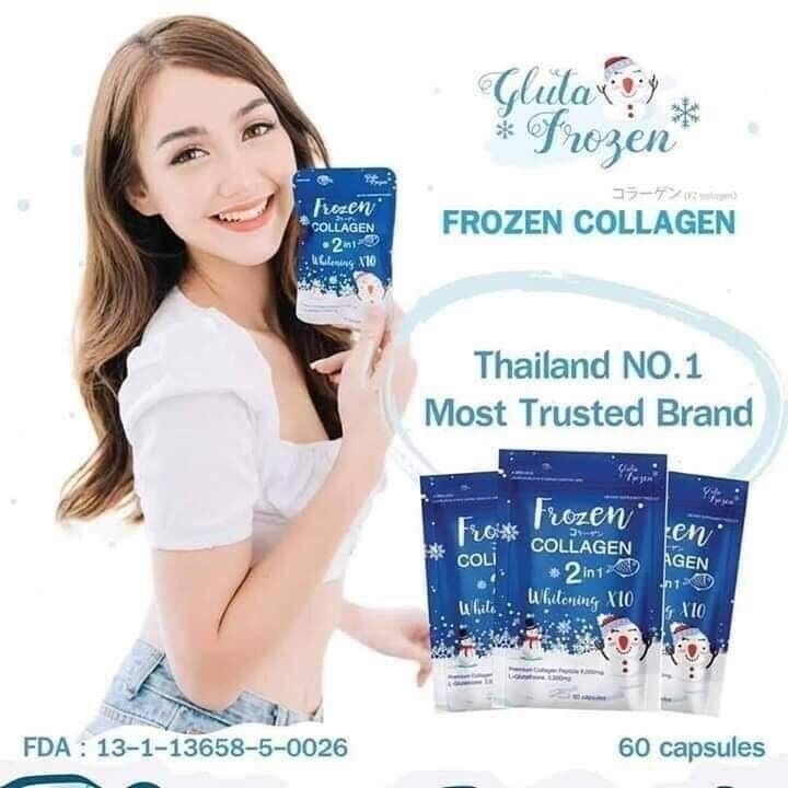 12X Frozen Collagen Peptides Glutathione 2in1 Whitening X10 Bright Skin Younger