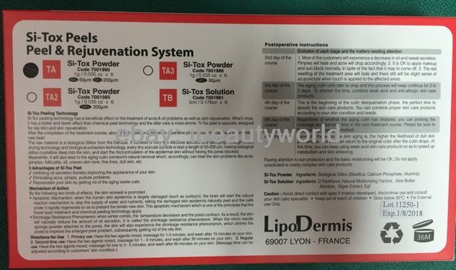 France Lipodermis Si-Tox Peels Rejuvenation System (TA2) 6 Sets Free Ship #ibea