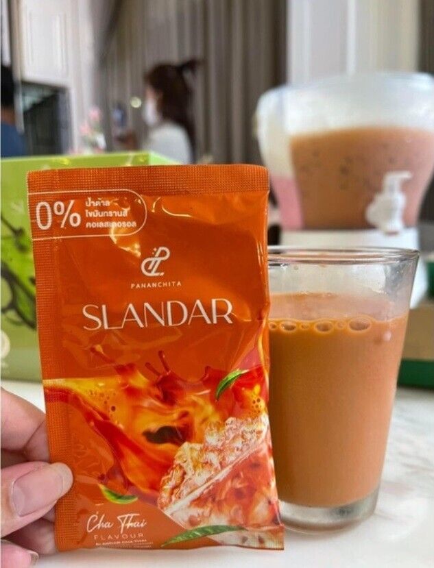 15xSlander Instant Drink Matcha, Thai Tea, Pink Milk Teen Adult Delicious No Fat