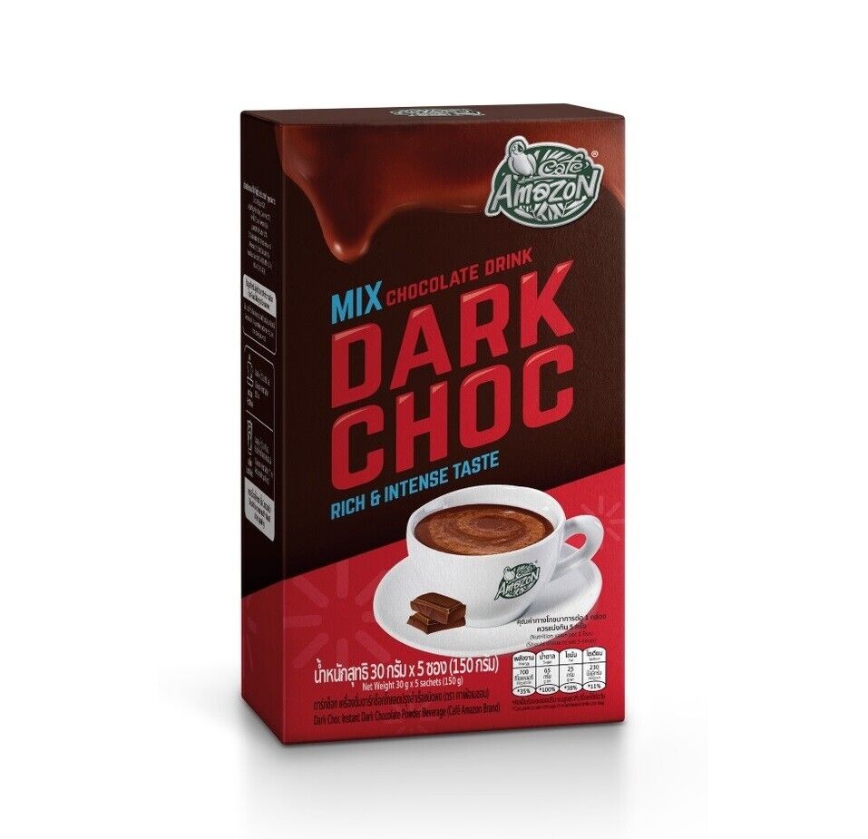 5x Caf? Amazon Classic Choco Malt, Dark chocolate Instant powder drink Intense