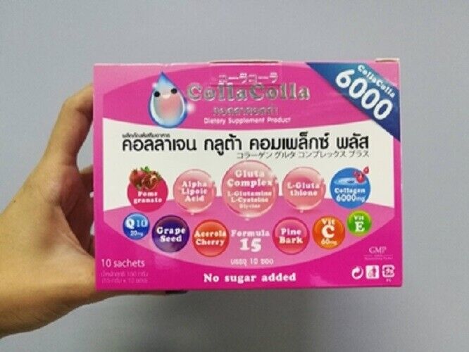 3X CollaColla Collagen Peptide 6,000mg Gluta Powder Drink Nourish Skin Clear