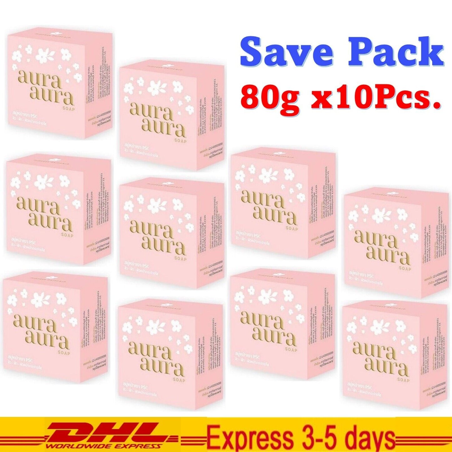 10 x Princess Skin care Aura Soap Facial Cleanser Reduce Freckles Dark Spots 80g