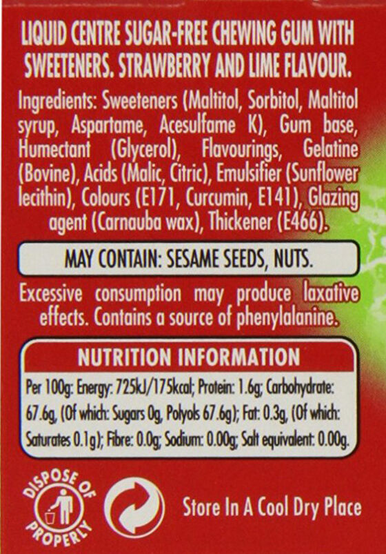 15 Pack Trident Splash Strawberry With Lime Flavor Sugar Free Gum