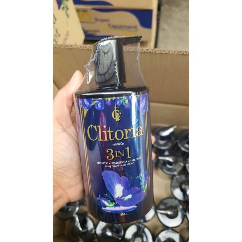 3x Clitoria Secret Shampoo Ginseng Butterfly Pea Aloe Vera Bergamot 300ml