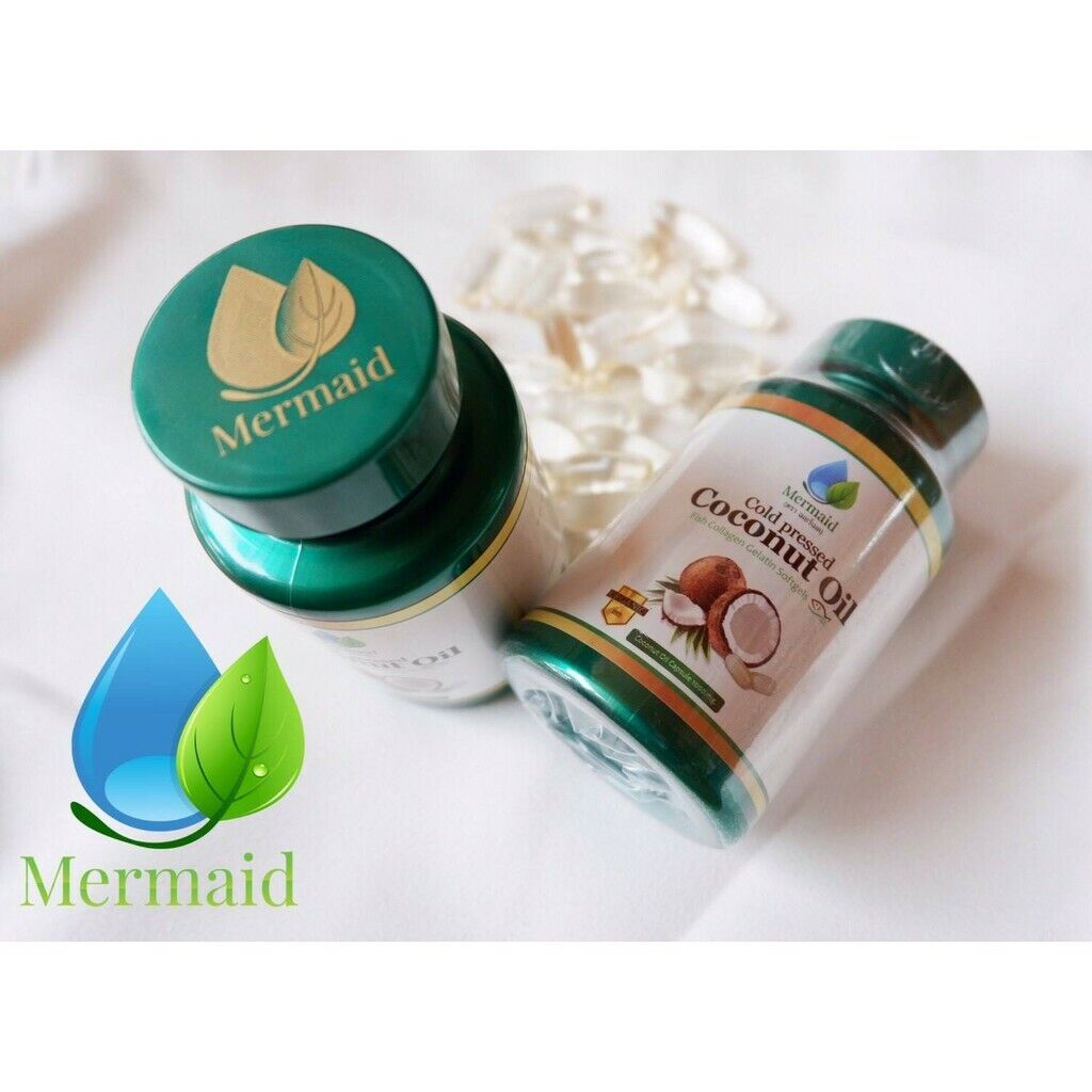 10x Mermaid Cold Pressed Coconut Oil Pure Organic Virgin Thai Premium 40 capsule
