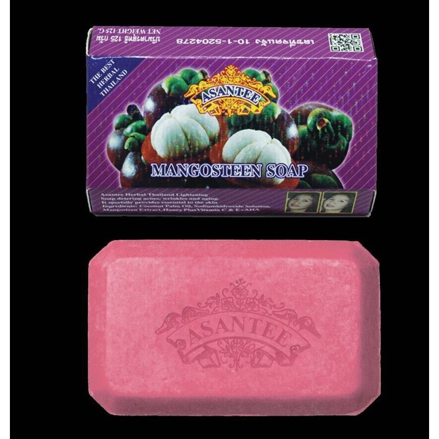 12x Asantee Mangosteen Soap Bar Brightening Soft Skin Face Body Herbal 125 g